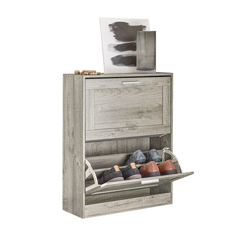 Rootz Schoenenkast met Kantelslot - Schoenenorganizer - Schoenenopslag - Muurbeveiligd - Multifunctionele bovenplaat - 60 cm x 79 cm x 23 cm