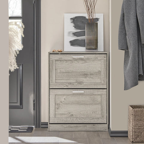 Rootz Schoenenkast met Kantelslot - Schoenenorganizer - Schoenenopslag - Muurbeveiligd - Multifunctionele bovenplaat - 60 cm x 79 cm x 23 cm