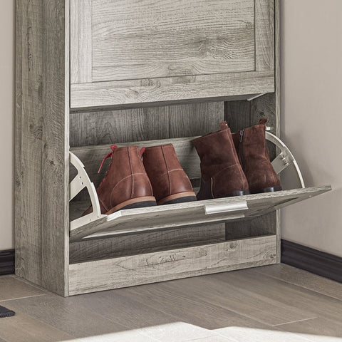 Rootz Schoenenkast met Kantelslot - Schoenenorganizer - Schoenenopslag - Muurbeveiligd - Multifunctionele bovenplaat - 60 cm x 79 cm x 23 cm