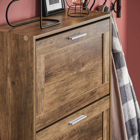 Rootz Schoenenkast met 3 kleppen - Schoenenkantelaar - Schoenenkast - Ruimtebesparend ontwerp - Muurveilig kantelslot - Veelzijdige opslag - 60 cm x 115 cm x 23 cm