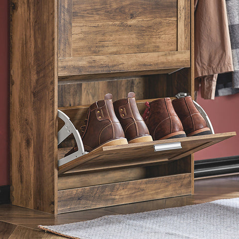 Rootz Schoenenkast met 3 kleppen - Schoenenkantelaar - Schoenenkast - Ruimtebesparend ontwerp - Muurveilig kantelslot - Veelzijdige opslag - 60 cm x 115 cm x 23 cm