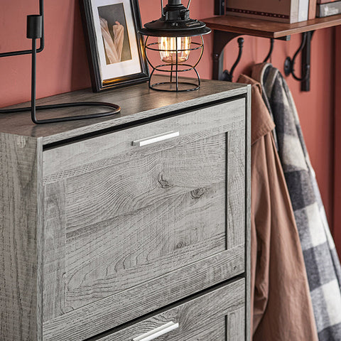 Rootz moderne schoenenkast - schoenenkantelaar - schoenenkast - ruimtebesparend ontwerp - muurveilig kantelslot - ideaal voor entrees - 60 cm x 115 cm x 23 cm