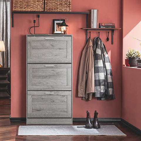 Rootz moderne schoenenkast - schoenenkantelaar - schoenenkast - ruimtebesparend ontwerp - muurveilig kantelslot - ideaal voor entrees - 60 cm x 115 cm x 23 cm