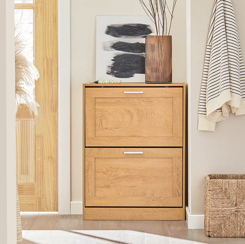 Rootz Schoenenkast met Kantelslot - Schoenenkantelaar - Schoenenkast - Muurbeveiligd - Multi-opslag - MDF &amp; PB Materiaal - 60cm x 79cm x 23cm