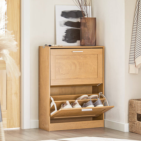 Rootz Schoenenkast met Kantelslot - Schoenenkantelaar - Schoenenkast - Muurbeveiligd - Multi-opslag - MDF &amp; PB Materiaal - 60cm x 79cm x 23cm