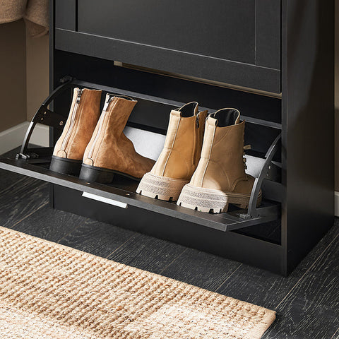Rootz Shoe Storage Cabinet - Shoe Organizer - Footwear Rack - Space Saving, Secure Wall Attachment - 60x80x25cm