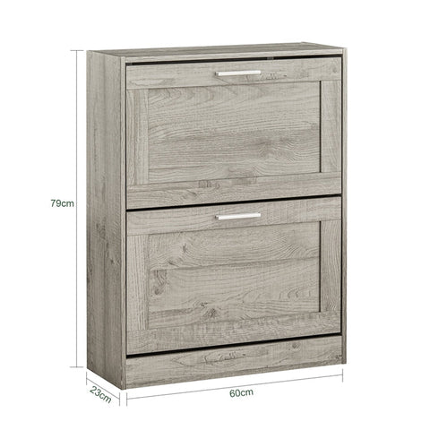 Rootz Schoenenkast met Kantelslot - Schoenenorganizer - Schoenenopslag - Muurbeveiligd - Multifunctionele bovenplaat - 60 cm x 79 cm x 23 cm