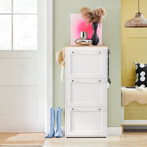 Rootz Modern Shoe Cabinet - Shoe Organizer - Shoe Storage - Space-Saving Design - Wall-Mountable - Sturdy Build - 59cm x 116cm x 26cm