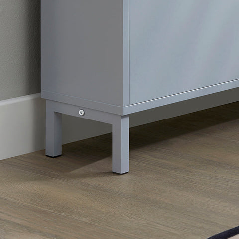 Rootz Shoe Tipper Cabinet - Shoe Storage Organizer - Shoe Dresser - Space-Saving Design - Versatile Storage - Enhanced Stability - Light Gray - 50cm x 129cm x 19cm