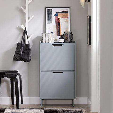 Rootz Schoenenkipperkast - Schoenenopbergorganisator - Schoenenkast - Ruimtebesparend ontwerp - Veelzijdige opslag - Verbeterde stabiliteit - Lichtgrijs - 50 cm x 90 cm x 19 cm