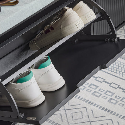 Rootz Shoe Cabinet - Shoe Storage - Entryway Organizer - Space-Saving Design - 60x52x24cm