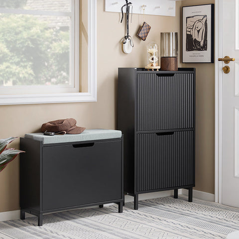 Rootz Shoe Cabinet - Shoe Storage - Entryway Organizer - Space-Saving Design - 60x52x24cm