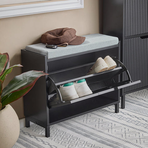 Rootz Shoe Cabinet - Shoe Storage - Entryway Organizer - Space-Saving Design - 60x52x24cm