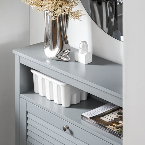 Rootz Shoe Storage Cabinet - Footwear Organizer - Entrance Space Saver - Compact Design - 80x108x25cm - Wall Mountable for Enhanced Stability