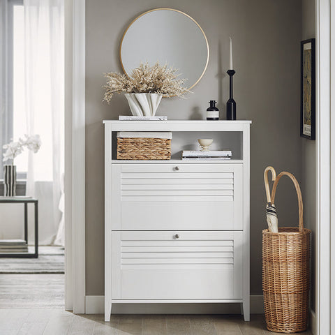 Rootz Shoe Cabinet - Entryway Storage - Shoe Organizer - MDF and PB - 80cm x 108cm x 25cm - Lightweight - Easy Assembly