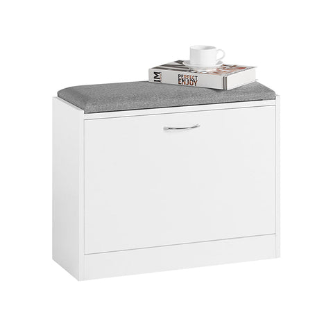 Rootz Shoe Bench with Storage - Shoe Tipper - Shoe Rack - Space-Saving Design - Comfortable Seating - Scratch-Resistant Rubber Feet - 60cm x 47cm x 24cm