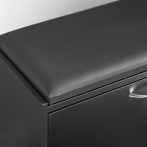 Rootz Shoe Bench with Storage - Shoe Tipper - Shoe Rack - Padded Seat - Space-Saving - Secure Stand - 60cm x 47cm x 30cm