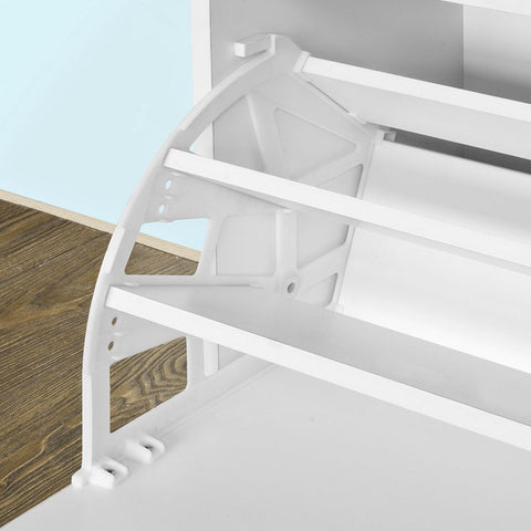 Rootz Schoenenbank met schoenenrek - Schoenenkantelaar - Schoenenkast - Gewatteerde zitting - Ruimtebesparend - Rubberen voetjes voor stabiliteit - B60 x D30 x H48 cm