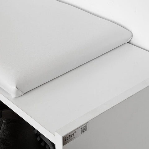 Rootz Schoenenbank met schoenenrek - Schoenenkantelaar - Schoenenkast - Gewatteerde zitting - Ruimtebesparend - Rubberen voetjes voor stabiliteit - B60 x D30 x H48 cm