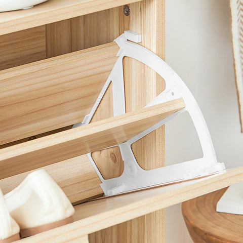 Rootz Shoe Cabinet - Bamboo Storage - Organizing Unit - Tilt Lock - 60cm x 80cm x 24cm