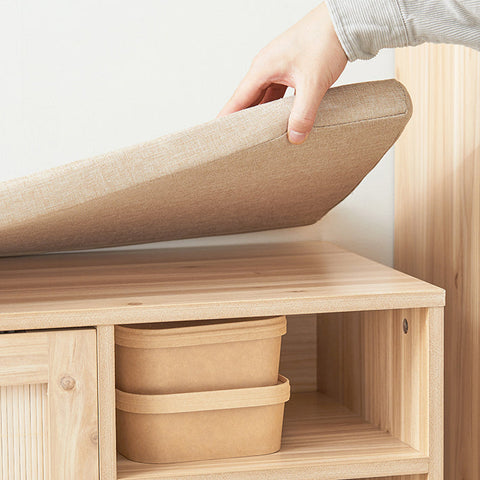 Rootz Shoe Cabinet with Bench - Shoe Organizer - Shoe Rack - Bamboo Material - 121cm x 49cm x 35cm