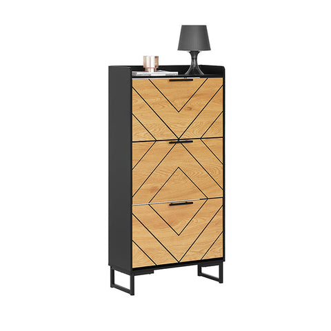 Rootz Shoe Cabinet - Shoe Organizer - Footwear Storage - Adjustable Compartments - 62x125x24cm MDF & Metal Legs