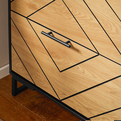 Rootz Shoe Cabinet - Shoe Organizer - Footwear Storage - Adjustable Compartments - 62x125x24cm MDF & Metal Legs