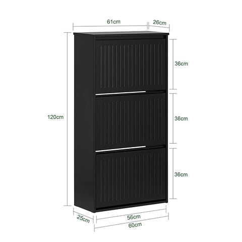 Rootz Verstelbare Schoenenkast - Schoenenkantelaar - Schoenenrek - Veelzijdige opslag - Verstelbare compartimenten - Eenvoudige montage - 61 cm x 120 cm x 26 cm