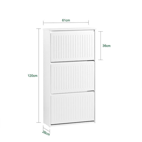 Rootz Schoenen Opberg Organizer Kast - Schoenenrek - Schoenenhouder - Verstelbare Planken - MDF Materiaal - 61cm x 120cm x 26cm