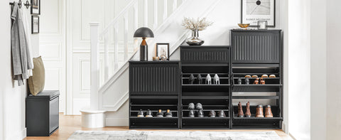 Rootz Schoenenkipperkast - Schoenenrek - Schoenenorganizer - Verstelbare planken - Veelzijdige opslag - Eenvoudige montage - 61 cm x 81 cm x 26 cm