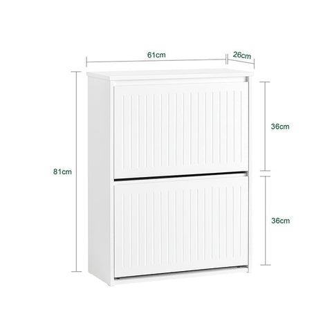 Rootz Verstelbare Schoenenkast - Schoenenkantelaar - Schoenenrek - Veelzijdige opslag - Verstelbare compartimenten - MDF-constructie - 61 cm x 81 cm x 26 cm