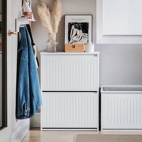 Rootz Verstelbare Schoenenkast - Schoenenkantelaar - Schoenenrek - Veelzijdige opslag - Verstelbare compartimenten - MDF-constructie - 61 cm x 81 cm x 26 cm