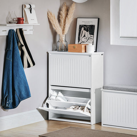 Rootz Verstelbare Schoenenkast - Schoenenkantelaar - Schoenenrek - Veelzijdige opslag - Verstelbare compartimenten - MDF-constructie - 61 cm x 81 cm x 26 cm