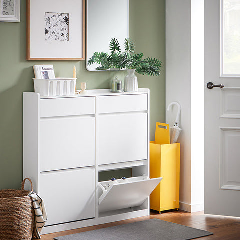 Rootz Shoe Storage Unit - Shoe Organizer - Entryway Cabinet - Space-Saving Design - MDF Material - 98x95x19cm