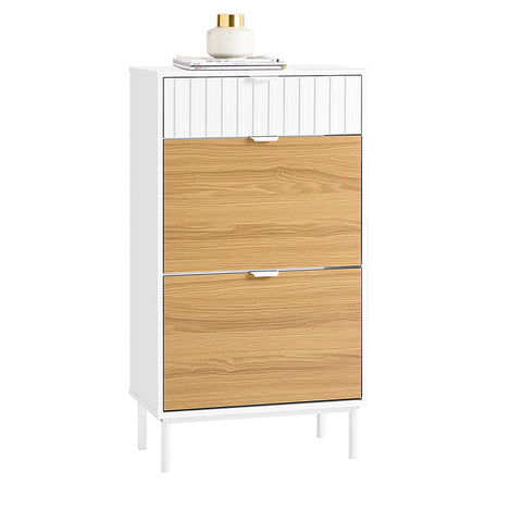 Rootz Shoe Storage Cabinet - Shoe Organizer - Footwear Shelving - MDF & Metal Stability - 60x110x35cm