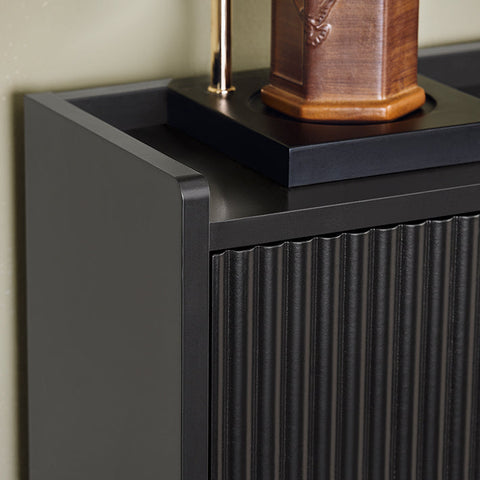 Rootz Shoe Cabinet Organizer - Shoe Shelf - Footwear Storage - Space-Saving - 50x130x19cm - Ideal for Entrances - MDF/Metal - Black