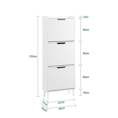 Rootz Space-Saving Shoe Cabinet - Footwear Storage - Shoe Organizer - Maximizes Space - 50x130x19cm