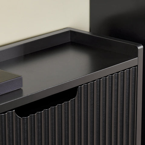 Rootz Folding Shoe Organizer - Shoe Cabinet - Storage Unit - Stable Construction - 50x90x19cm, Holds 12kg, MDF & Metal, Black