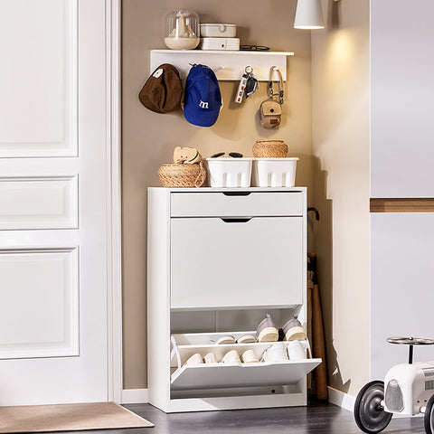 Rootz Shoe Cabinet - Shoe Organizer - Storage Unit - Elegant Storage - 60x90x30cm - Ideal for Small Spaces