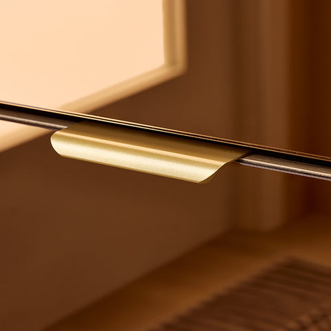 Rootz Shoe Storage Cabinet - Shoe Organizer - Shoe Rack - Golden Glass Doors, Metal Legs, Stable Design - 55x124x24cm