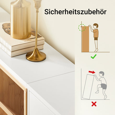 Rootz Shoe Cabinet - Footwear Organizer - Storage Unit - Modern Design - 126x85x19cm - Stylish Bamboo & White Finish