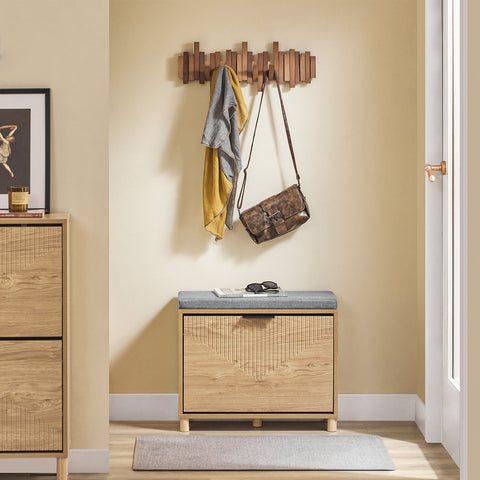 Rootz Shoe Bench - Narrow Hallway Bench - Upholstered Seat - Supports 118kg - 60cm x 24cm x 50cm