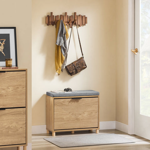 Rootz Shoe Bench - Narrow Hallway Bench - Upholstered Seat - Supports 118kg - 60cm x 24cm x 50cm