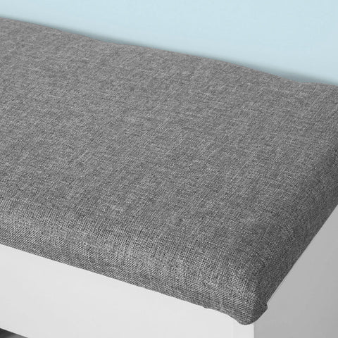 Rootz Schoenenbank met Zitting - Schoenenrek - Schoenenkast - Comfortabel kussen - Ruime opbergruimte - Veilige rubberen voetjes - 60cm x 43cm x 30cm - Lichtgrijs