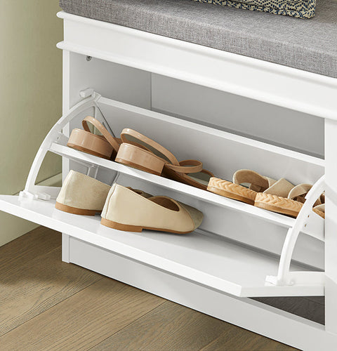 Rootz Shoe Cabinet Bench - Shoe Storage - Entryway Bench - FSC Certified - Space-Saving Design - Comfortable Seating - 104cm x 52cm x 24cm