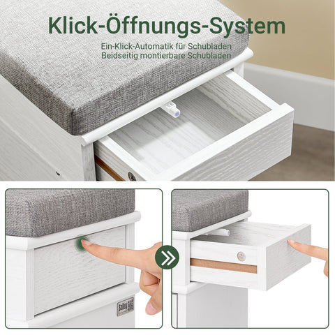 Rootz Shoe Bench - Shoe Storage Cabinet - Narrow Shoe Organizer - Durable MDF & PB - 104cm x 51cm x 24cm - Holds 8 Pairs & 260kg Capacity