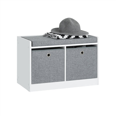 Rootz schoenenopbergbank - zittende ladekast - entree-organizer - verwijderbare manden - comfortabel kussen - ruimtebesparend - 68 cm x 45 cm x 32 cm