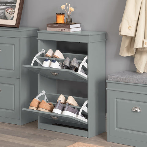 Rootz Schoenenkast met 2 kleppen - Schoenenkantelaar - Schoenenorganizer - FSC-gecertificeerd - Aan de muur te bevestigen - 100% recyclebare verpakking - 53 cm x 82 cm x 24 cm