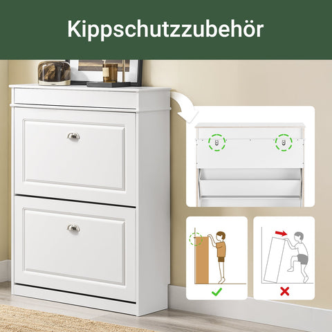 Rootz Shoe Cabinet - Footwear Organizer - Shoe Storage - High Capacity - Holds 12 Pairs - 75x96x24 cm