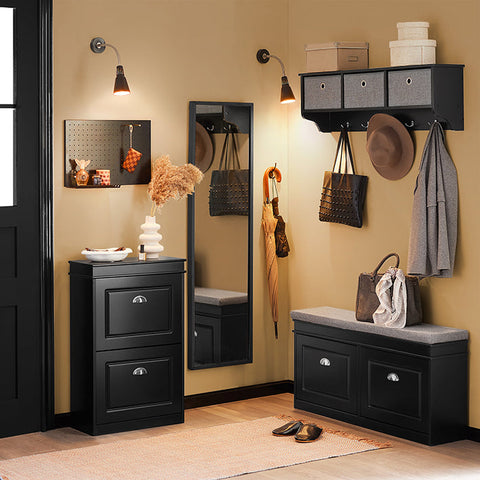 Rootz Schoenenkast met 2 kleppen - Schoenenkantelaar - Schoenenorganizer - Stevige constructie - Kan aan de muur worden bevestigd - Ruimtebesparend ontwerp - 53 cm x 82 cm x 24 cm